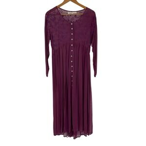 VTG Y2K Gail Garner For All That Glitters Maxi Dress Women S Purple Embroidered